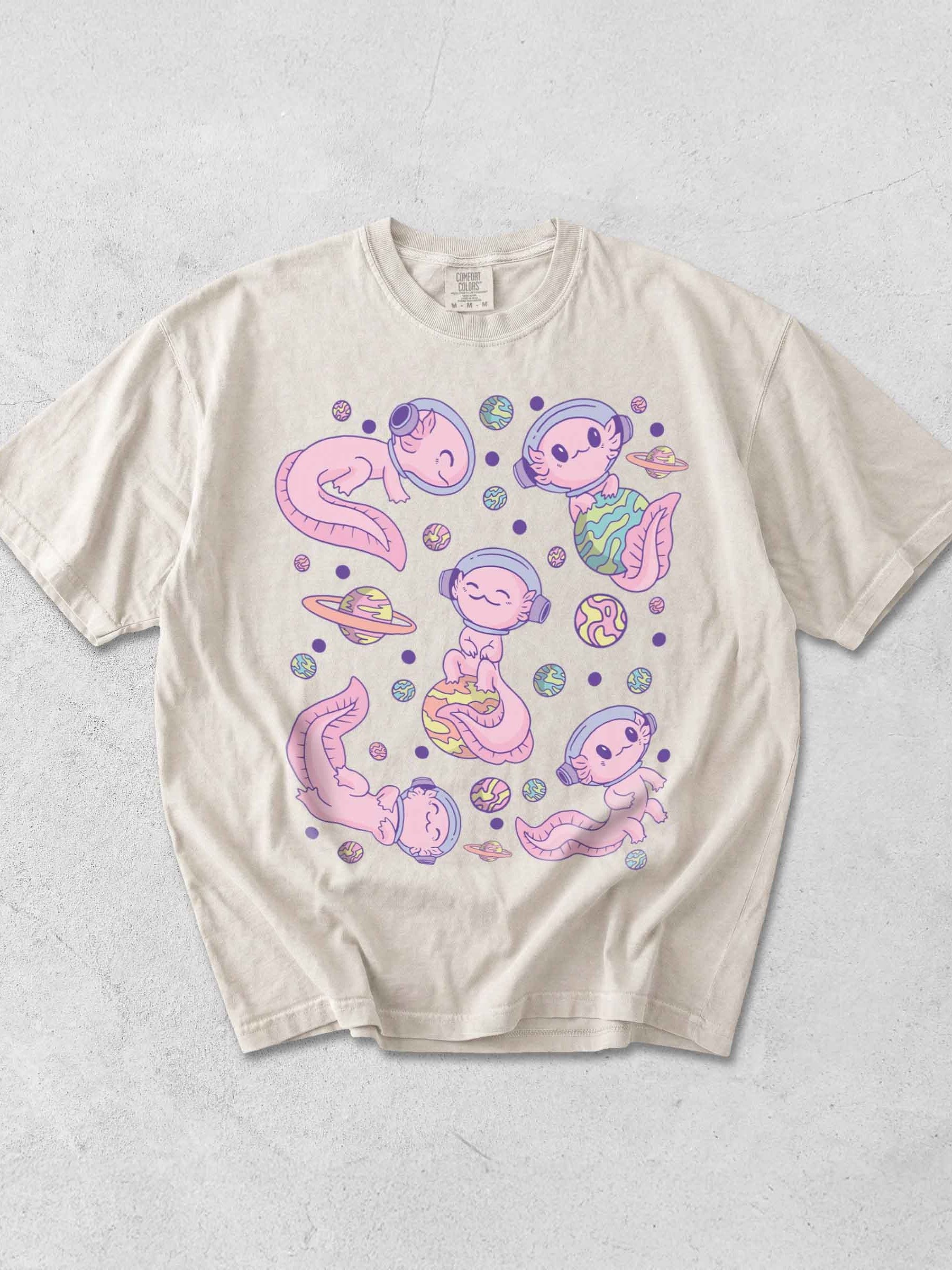 Space Axolotl Shirt – Cute Kawaii Axolotl Astronaut Graphic Tee, Cosmic Animal Design product image (1)