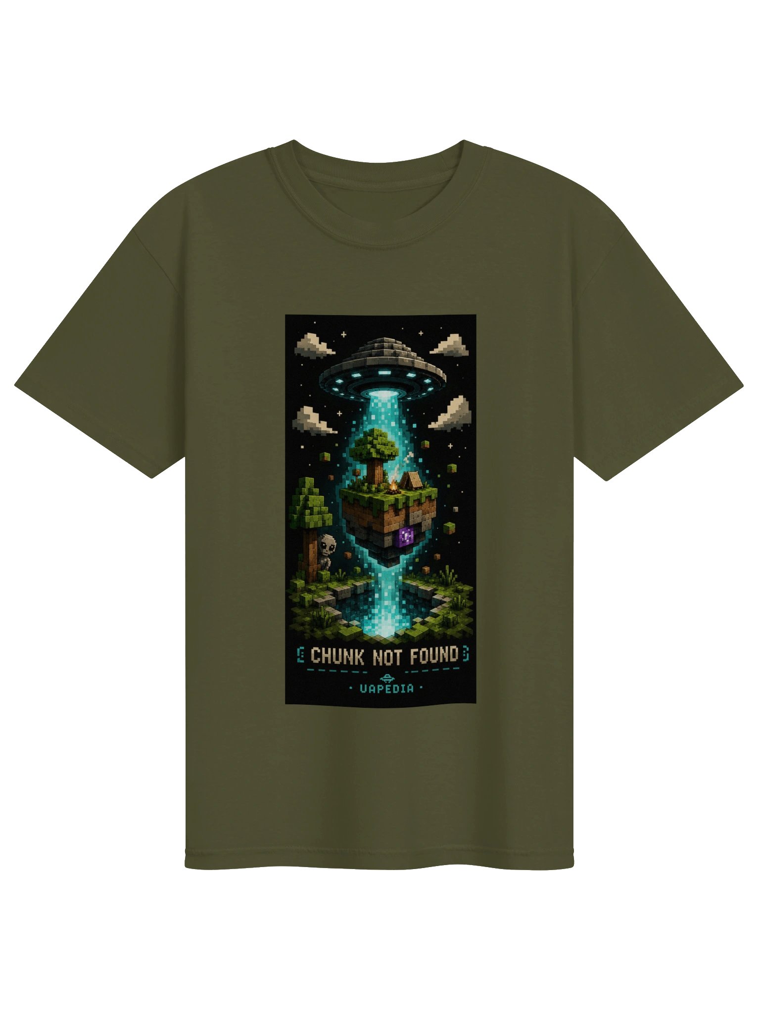 Chunk Not Found UFO Pixel Art- Garment-Dyed Heavyweight Tee product image (1)