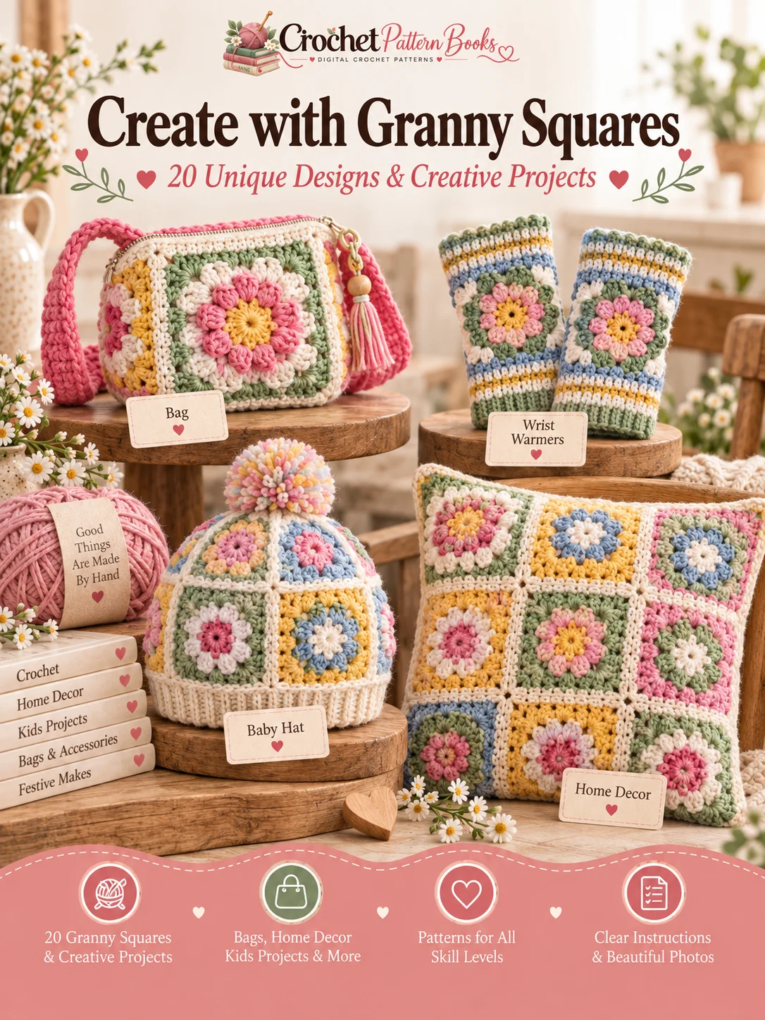 Crochet Granny Squares 20 Unique Patterns and Creative Projects PDF Ebook product image (4)