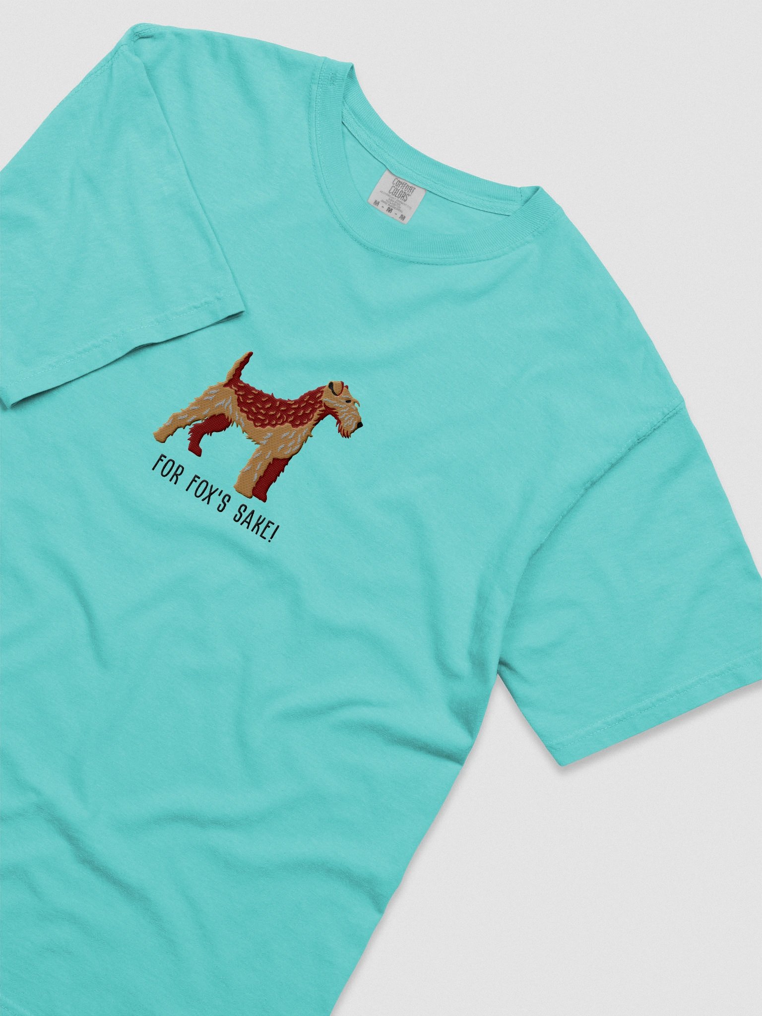 For Fox's Sake! T-Shirt(Embroidered) of a Welsh Terrier(Red & Tan) product image (8)