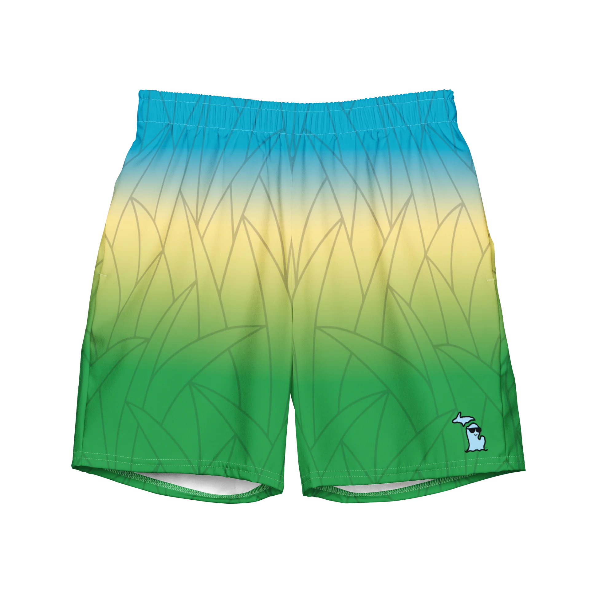 Michigan Waves™ Beach Grass Swim Trunks product image (1)