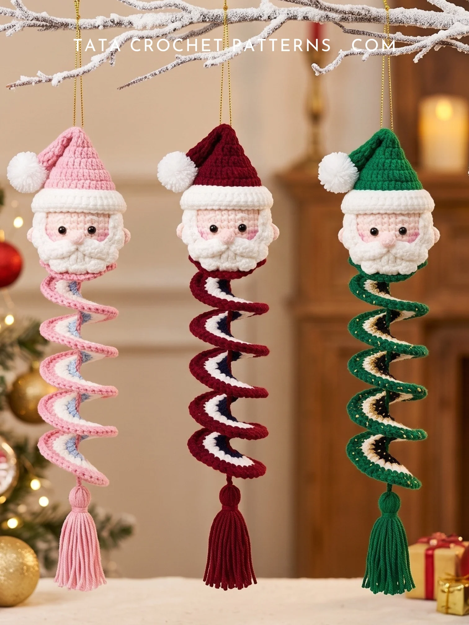 PDF Pattern | Crochet Santa Spiral Ornament | Christmas Gift and Hanging Decoration product image (2)
