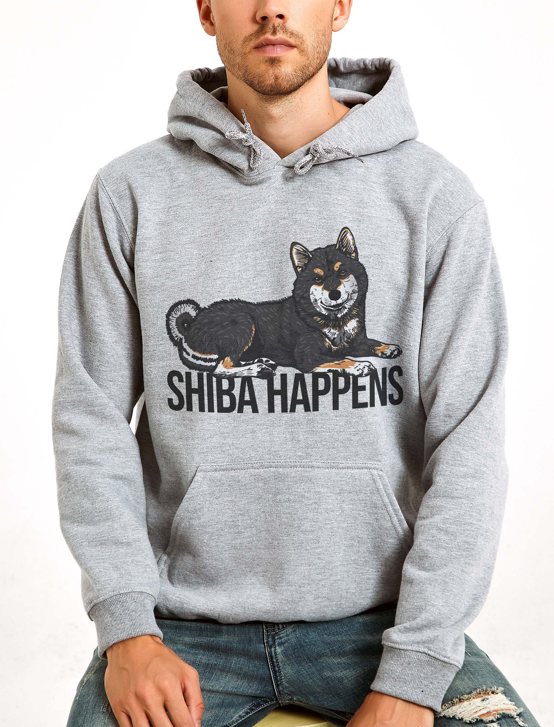Shiba Happens Hooded Sweatshirt of a Shiba Inu(Tricolor) | Funny Hoodie for Shiba Inu Paw-rents product image (2)