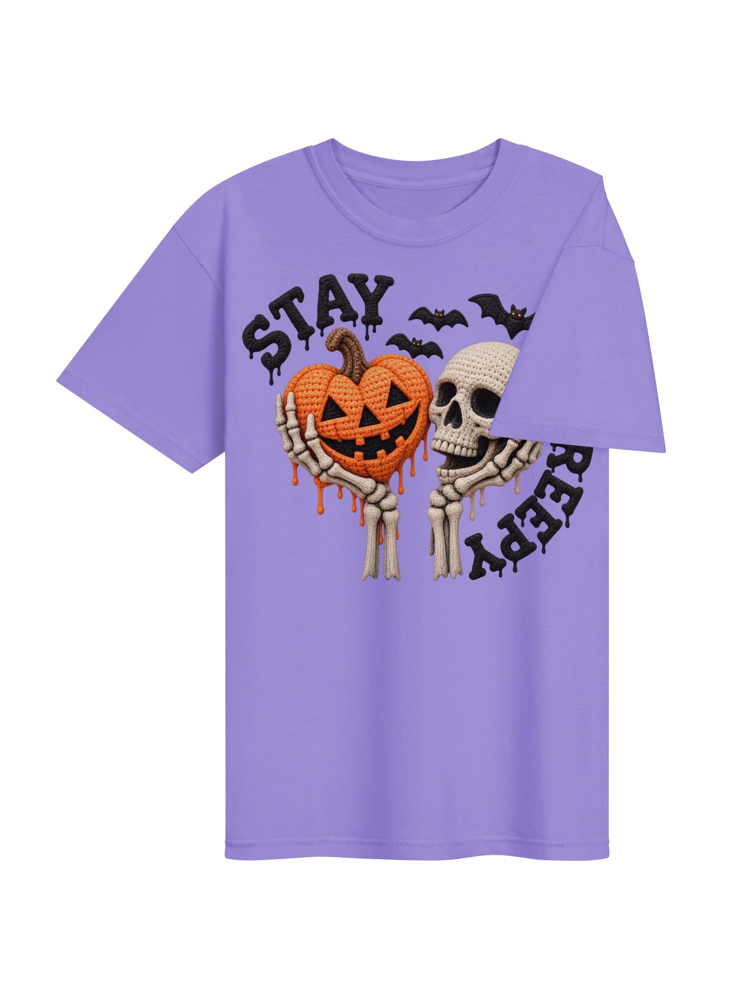 STAY CREEPY Crochet Halloween Skull & Pumpkin Design product image (20)