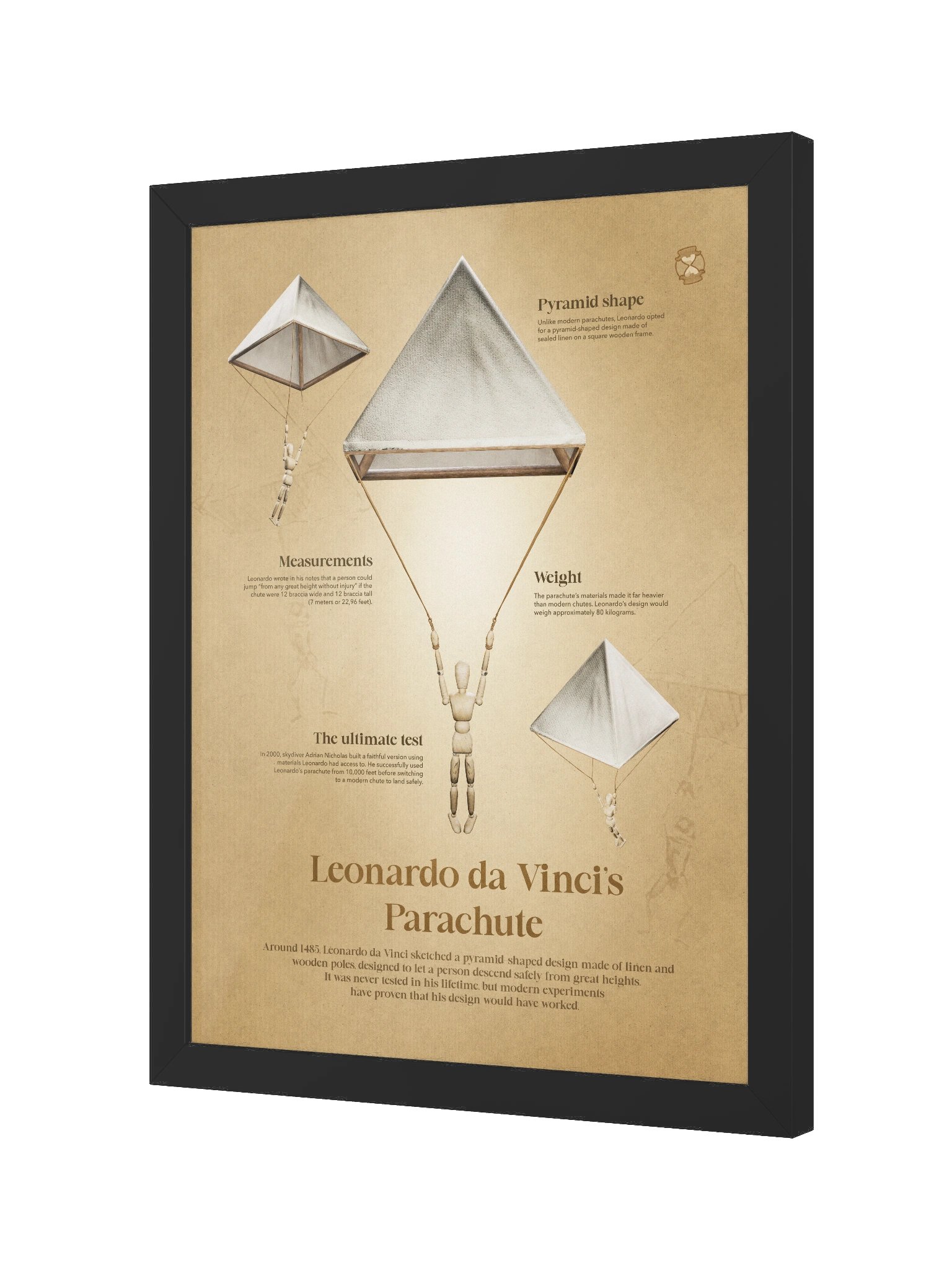 Leonardo da Vinci's Parachute (Framed poster) product image (4)