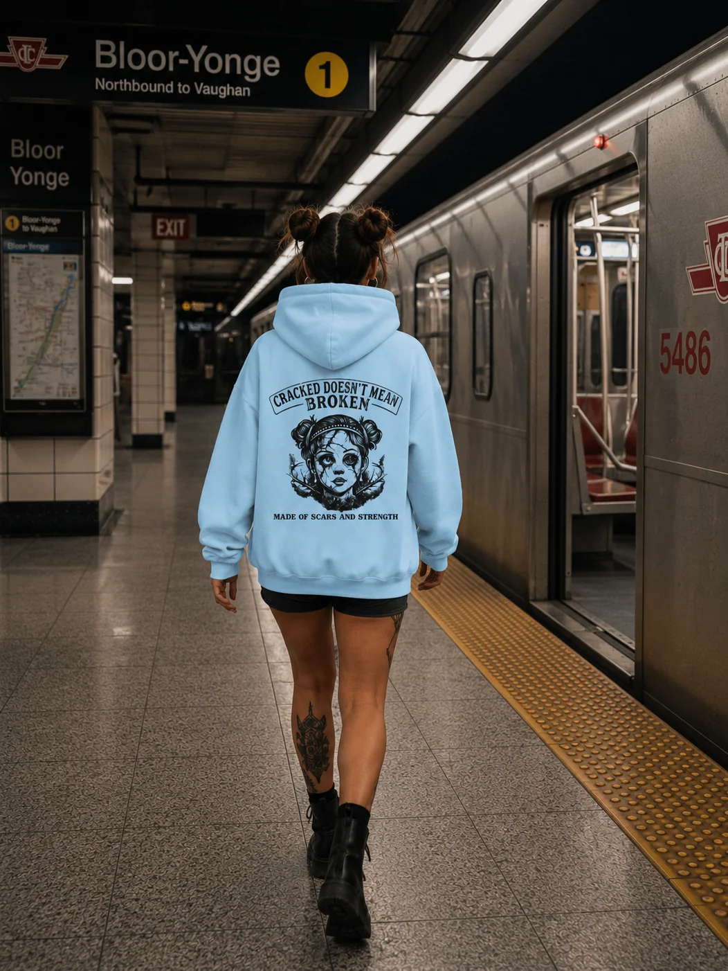 Cracked Doesn’t Mean Broken | Feminine Strength Graphic Hoodie product image (1)