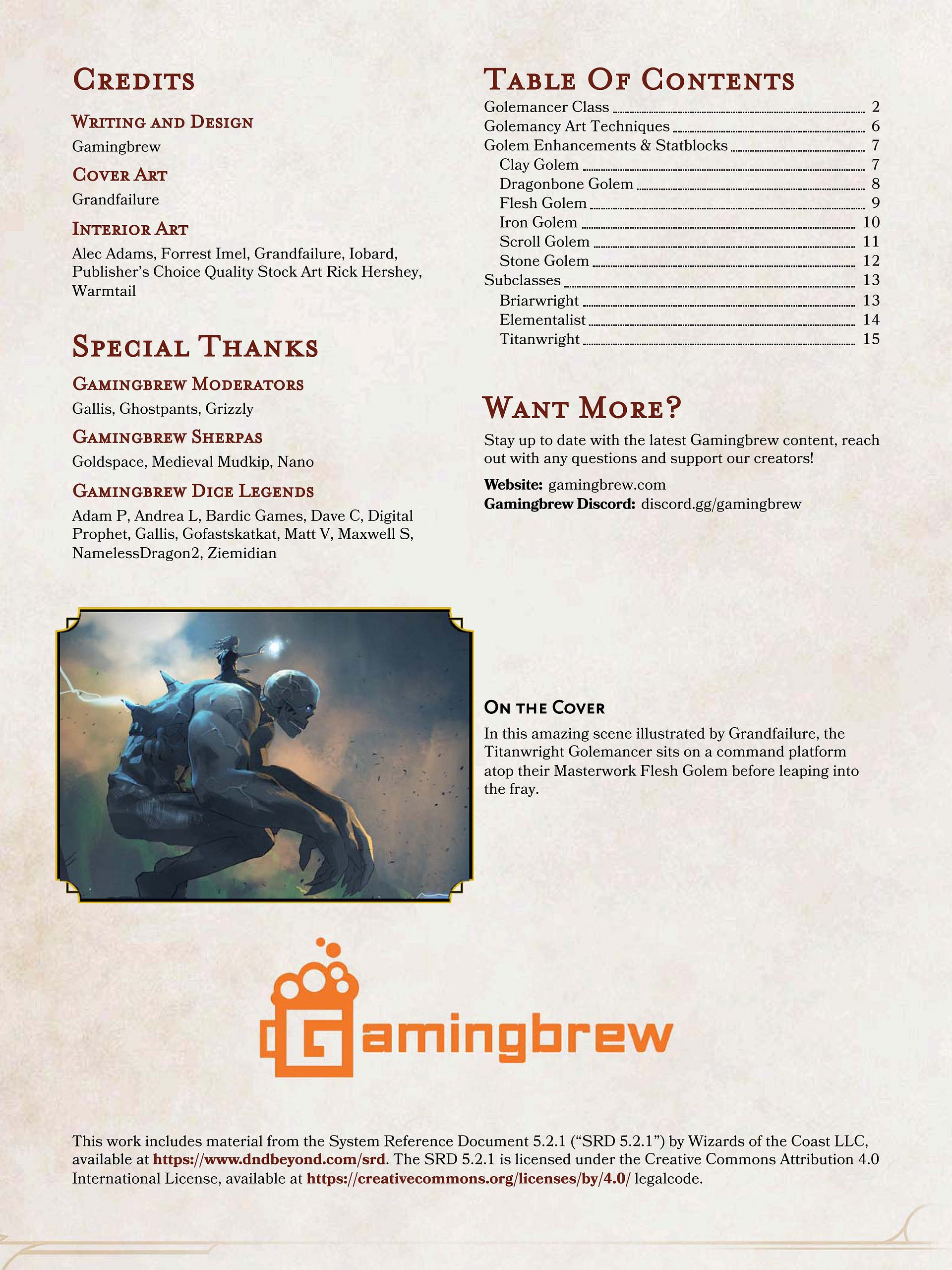 Golemancer 5E & 5.5E Class product image (2)