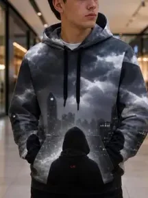 Leopard Mentality Shadow City Hoodie | All-Over Print Streetwear Hoodie product image (5)