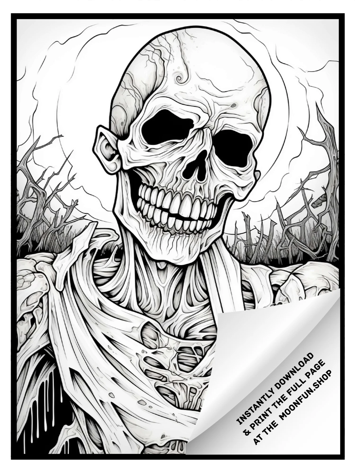 🕸️ 150 Spooktacular Halloween Coloring Pages for Teens & Adults product image (11)
