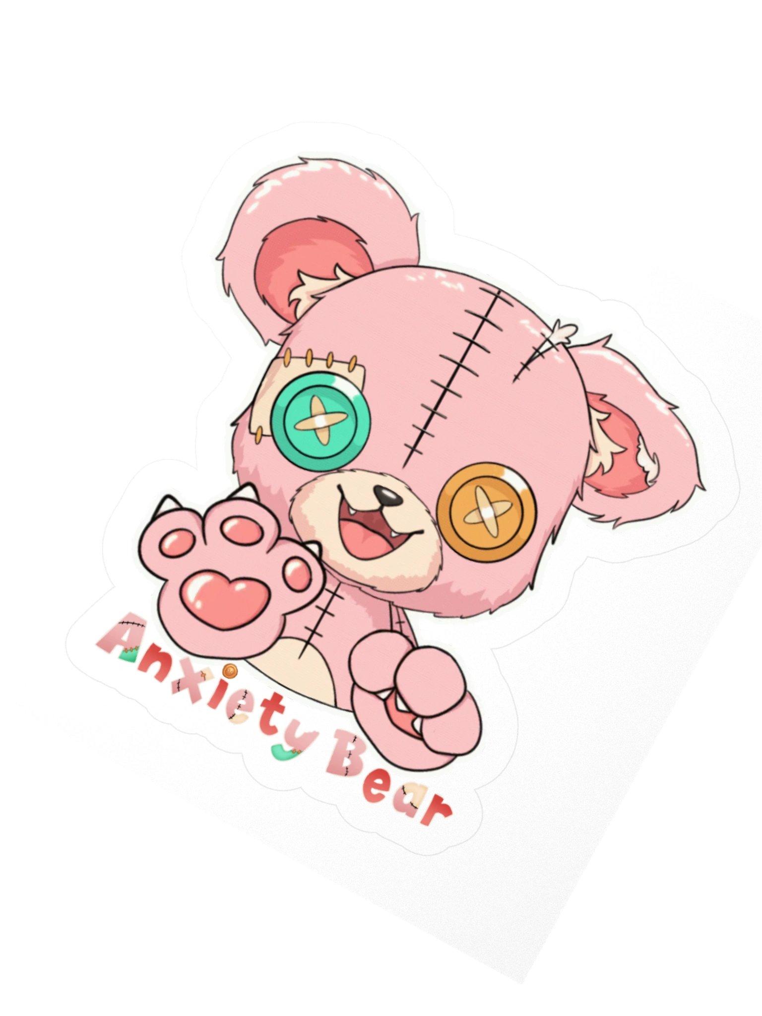Toe Beans Anxiety Bear Sticker product image (4)