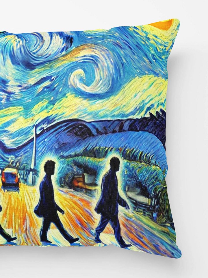 🛋️ The Beatles – Abbey Road Van Gogh-Inspired 18x18 Pillow product image (2)