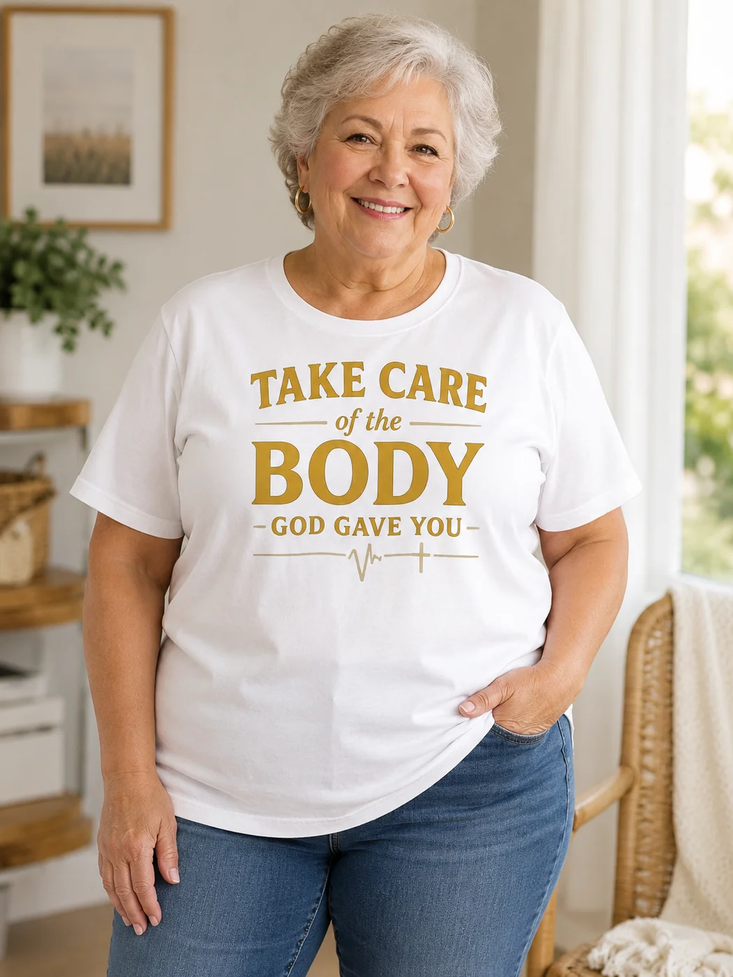 Take Care of the Body God Gave You T-Shirt — Christian Wellness Shirt, Faith and Health Tee, Inspirational Unisex Graphic Shirt product image (11)