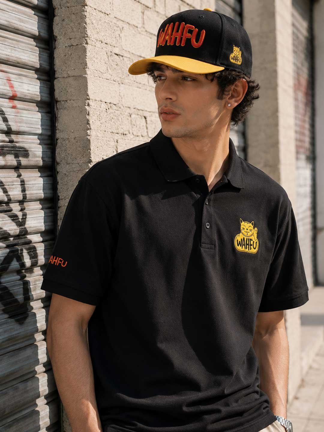 WAHFU Softstyle embroidered cat polo shirt product image (1)
