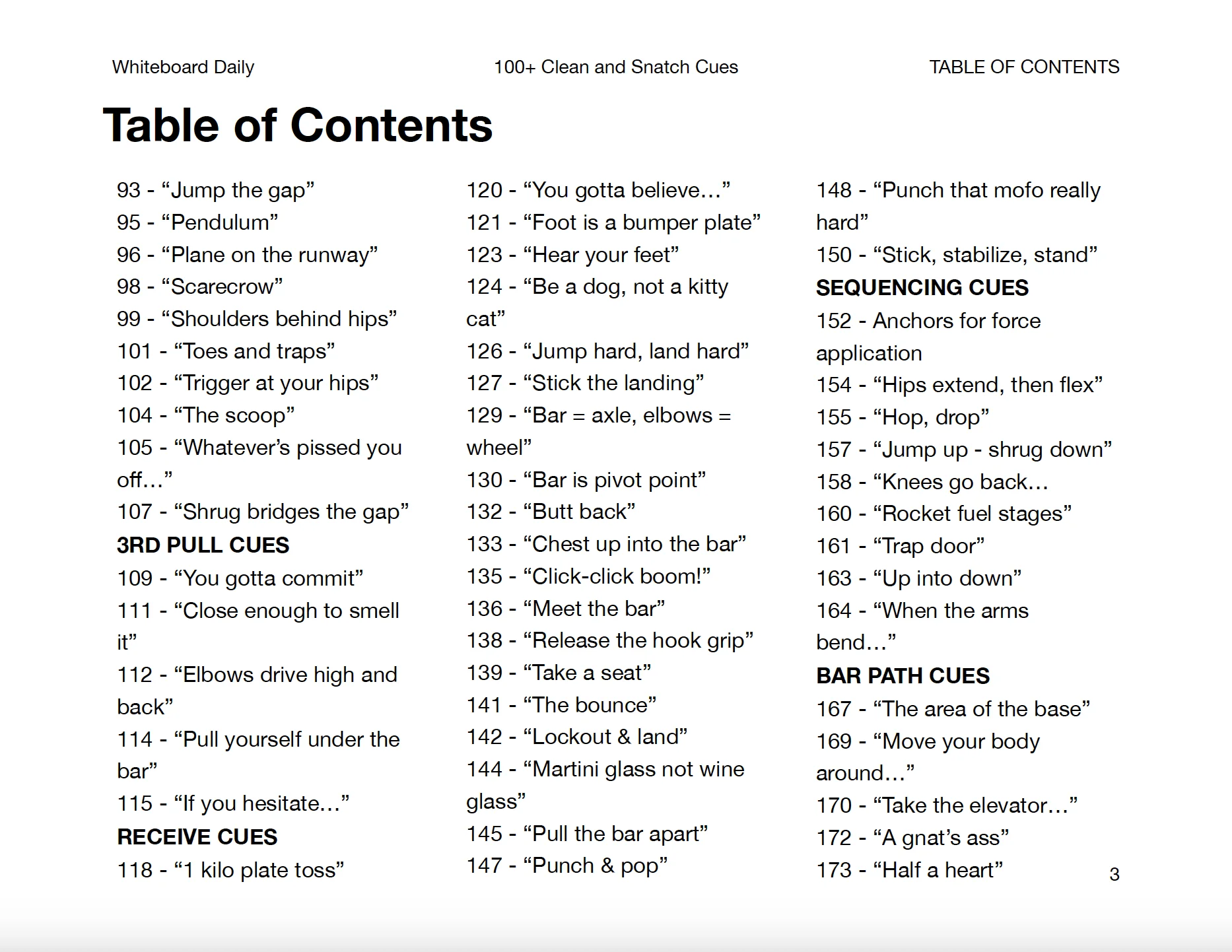 eBook: 100+ Clean & Snatch Cues - Volume 1 product image (3)
