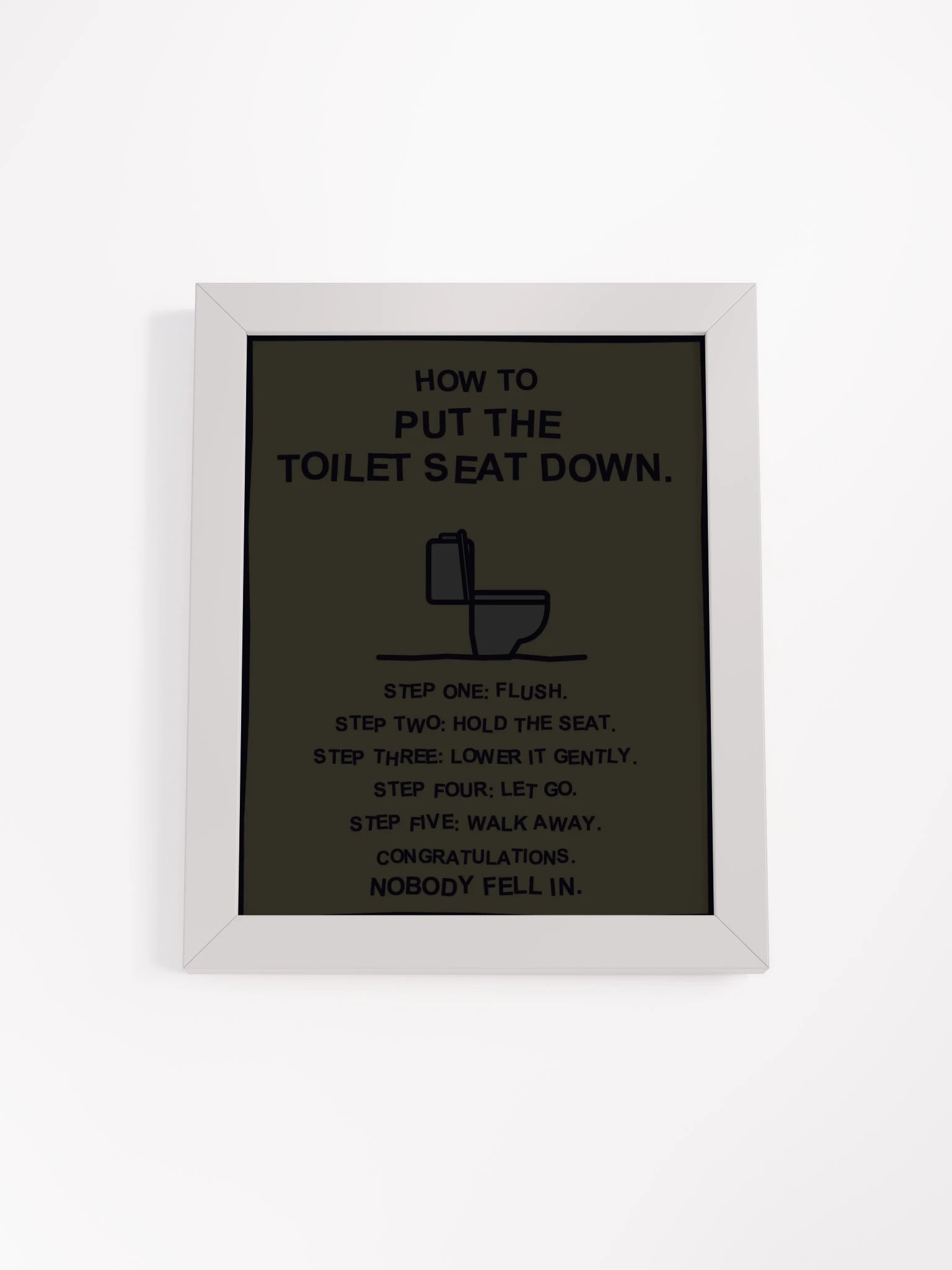 How to Put the Toilet Seat Down (Framed Bathroom Sign) product image (21)