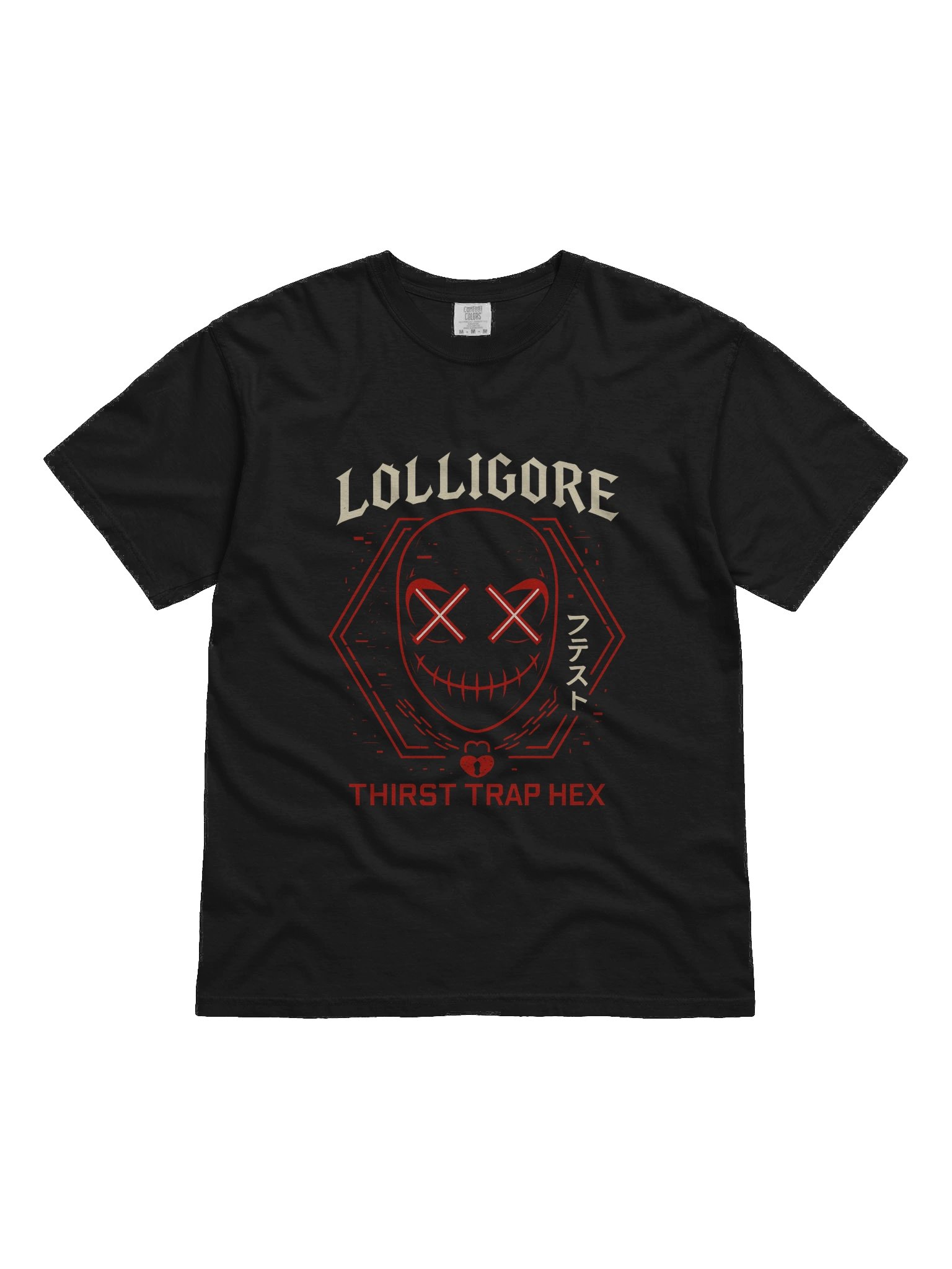 Lolligore — “Thirst Trap Hex” Neon Mask Tee product image (1)