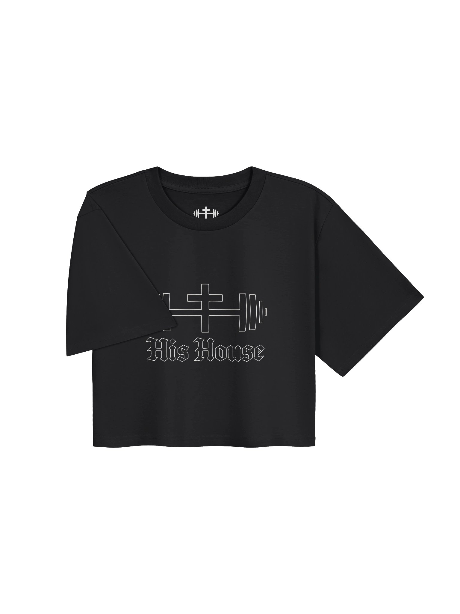 His House Womens Classic Crop Tee - Black/Navy product image (7)