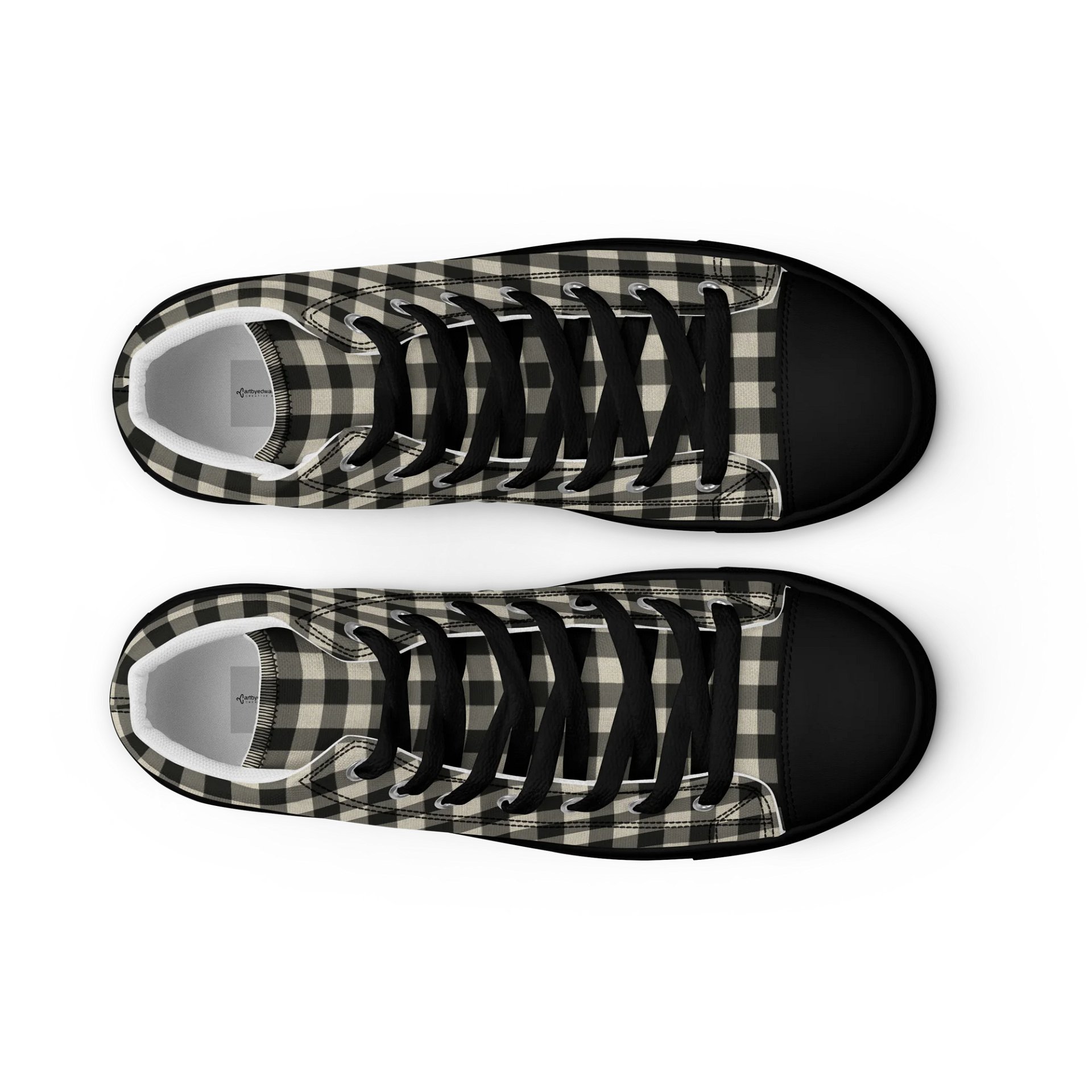 Checkered Classic: Men's High Top Canvas Shoes product image (12)
