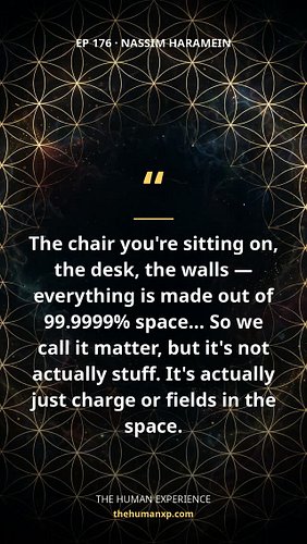 Nassim Haramein argues that what feels solid can be understood through charge and fields. This clip presents his take on matt...
