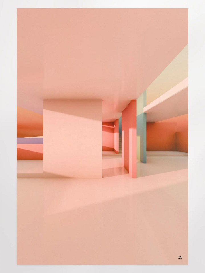 Architectural Landscape - Summer Pastel 04 24"x36" Frameless product image (1)