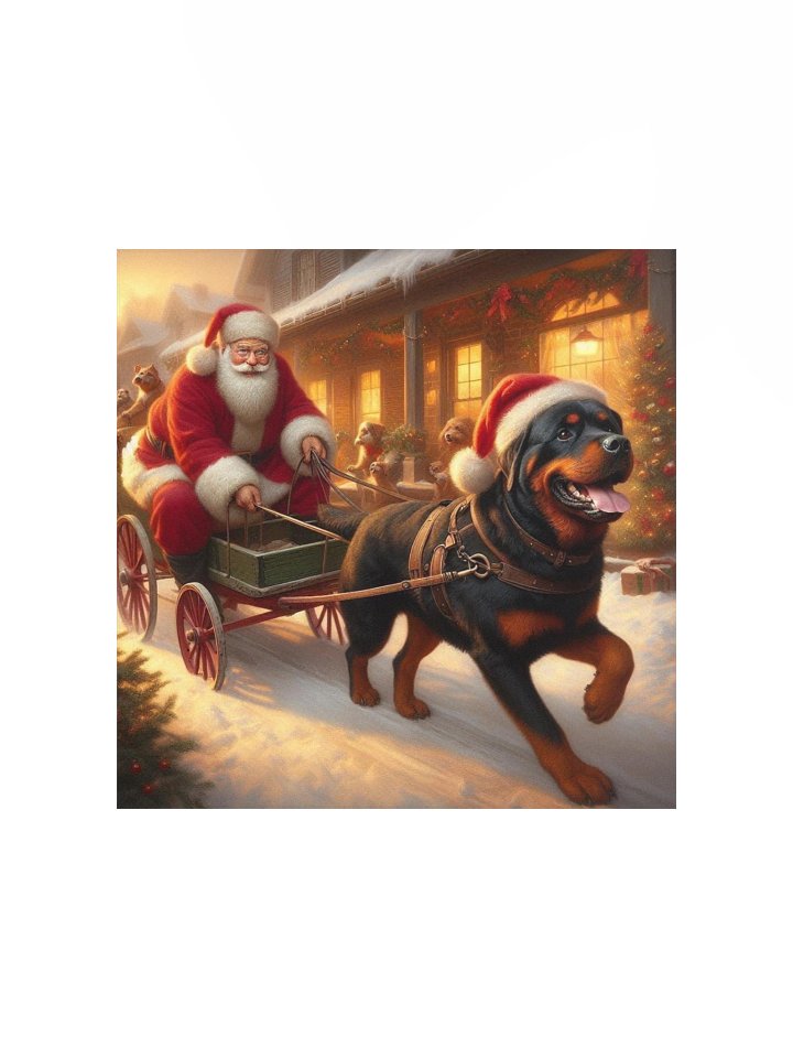 Rottweiler Santa's Sleigh Ride Poster product image (3)