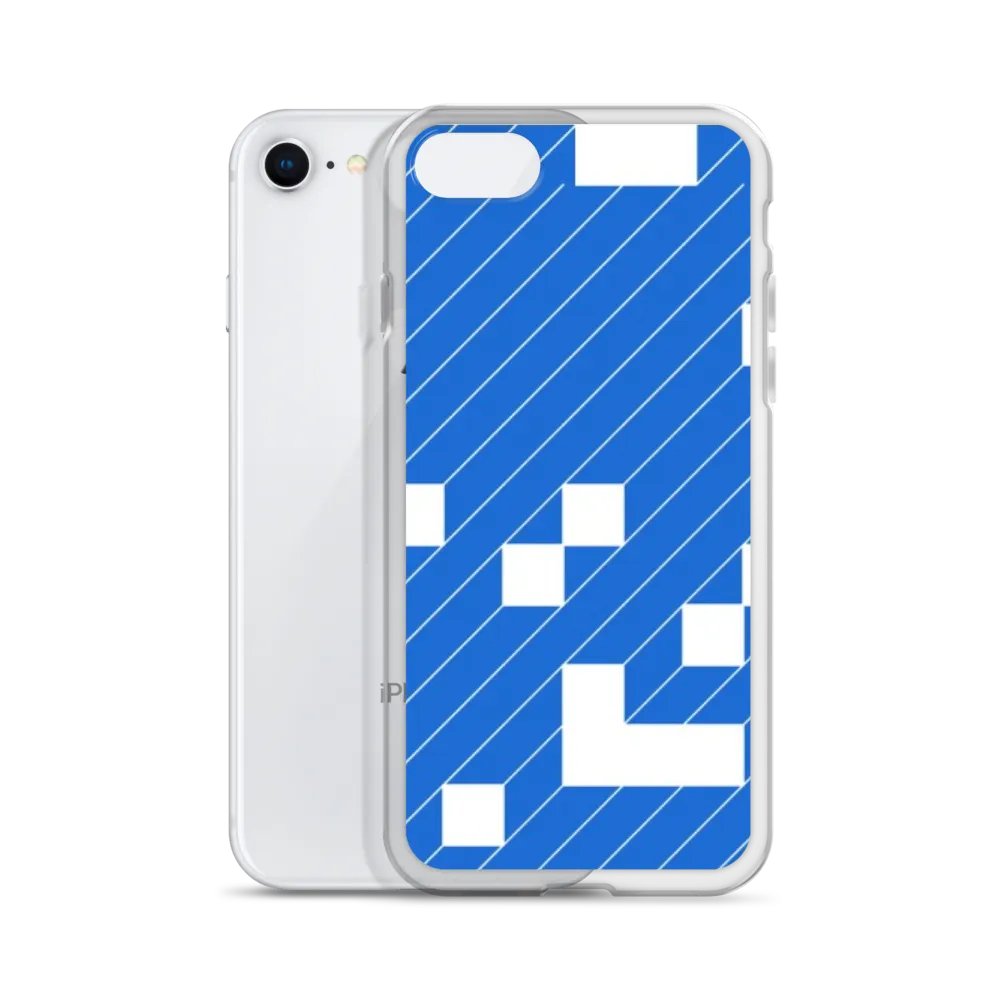 Pattern Art 2 Blue Stripes Geometric iPhone® Case product image (2)
