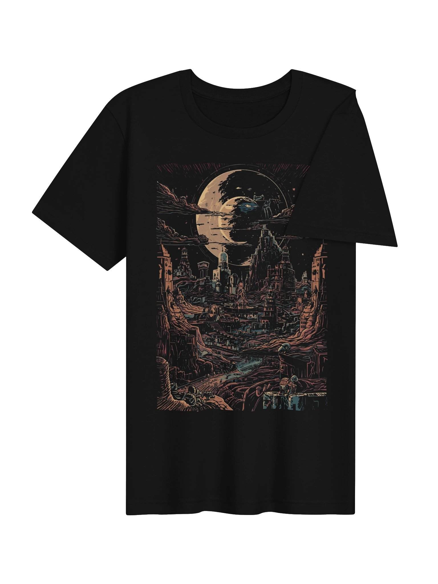 Retro-Futuristic Canyon City Lightweight T-Shirt product image (7)