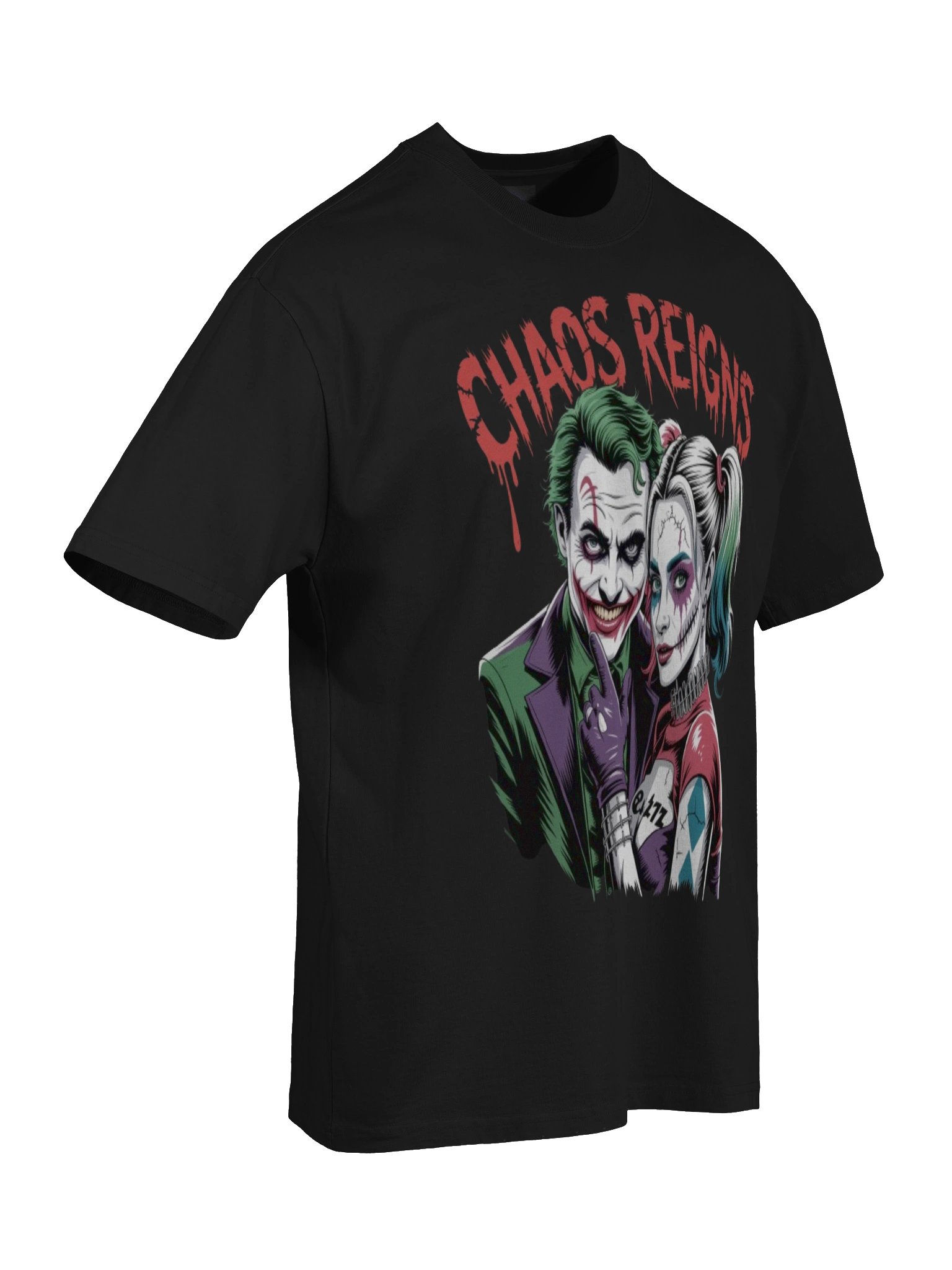 Joker & Harley Quinn 'Chaos Reigns' Oversized Faded T-Shirt product image (8)