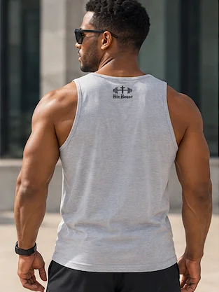 His House Mens Jersey Tank - Grey/White by His House