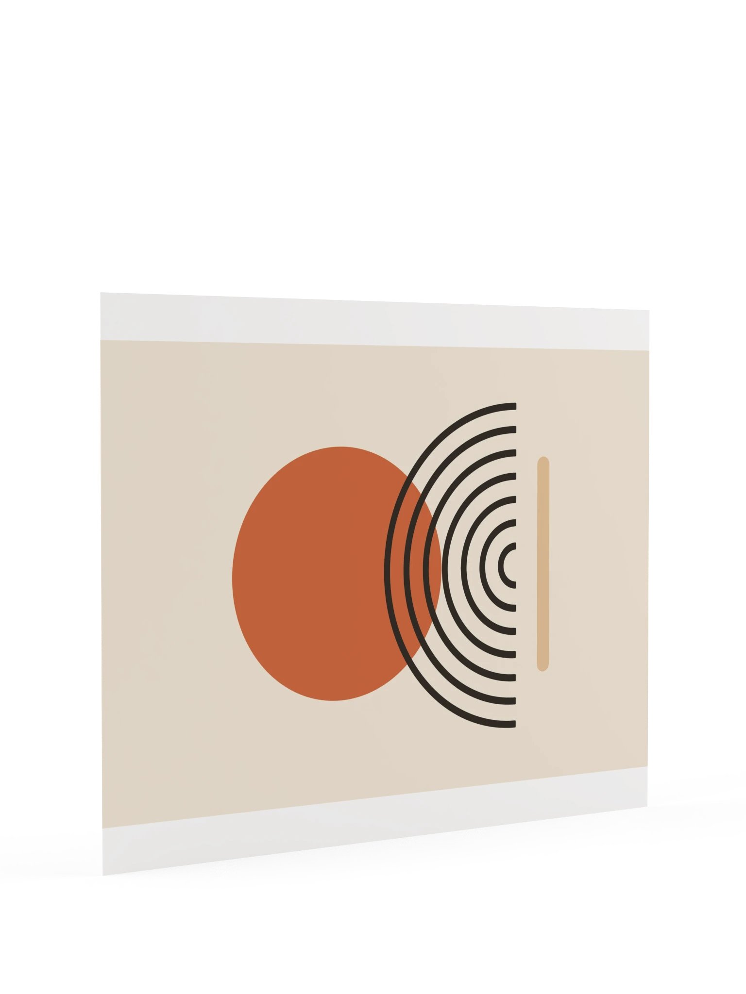 Terracotta Sun Horizon Print | Mid Century Bathroom Wall Art product image (9)