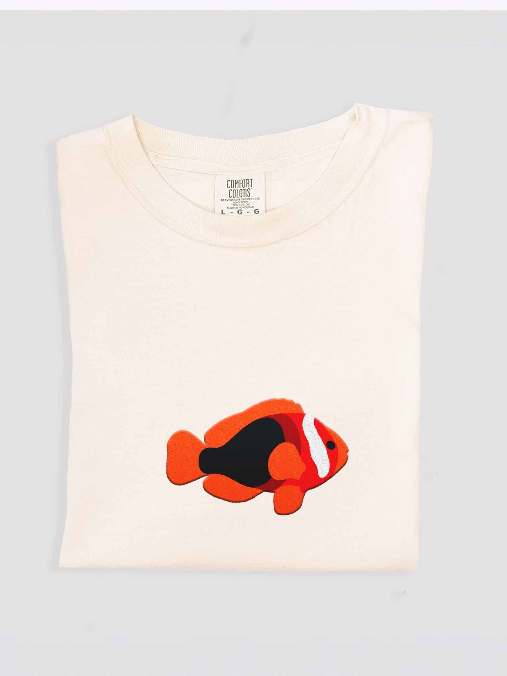 Tomato Clownfish Embroidered Shirt | Reef Aquarium Fish Embroidery Tee | Saltwater Marine Fish Apparel product image (1)