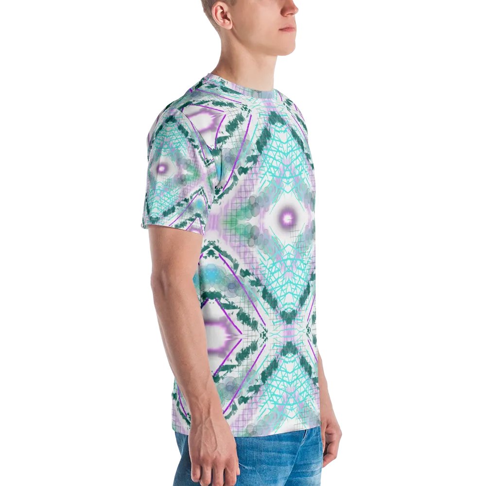Aqua Mesh Geometric Design T-Shirt product image (3)