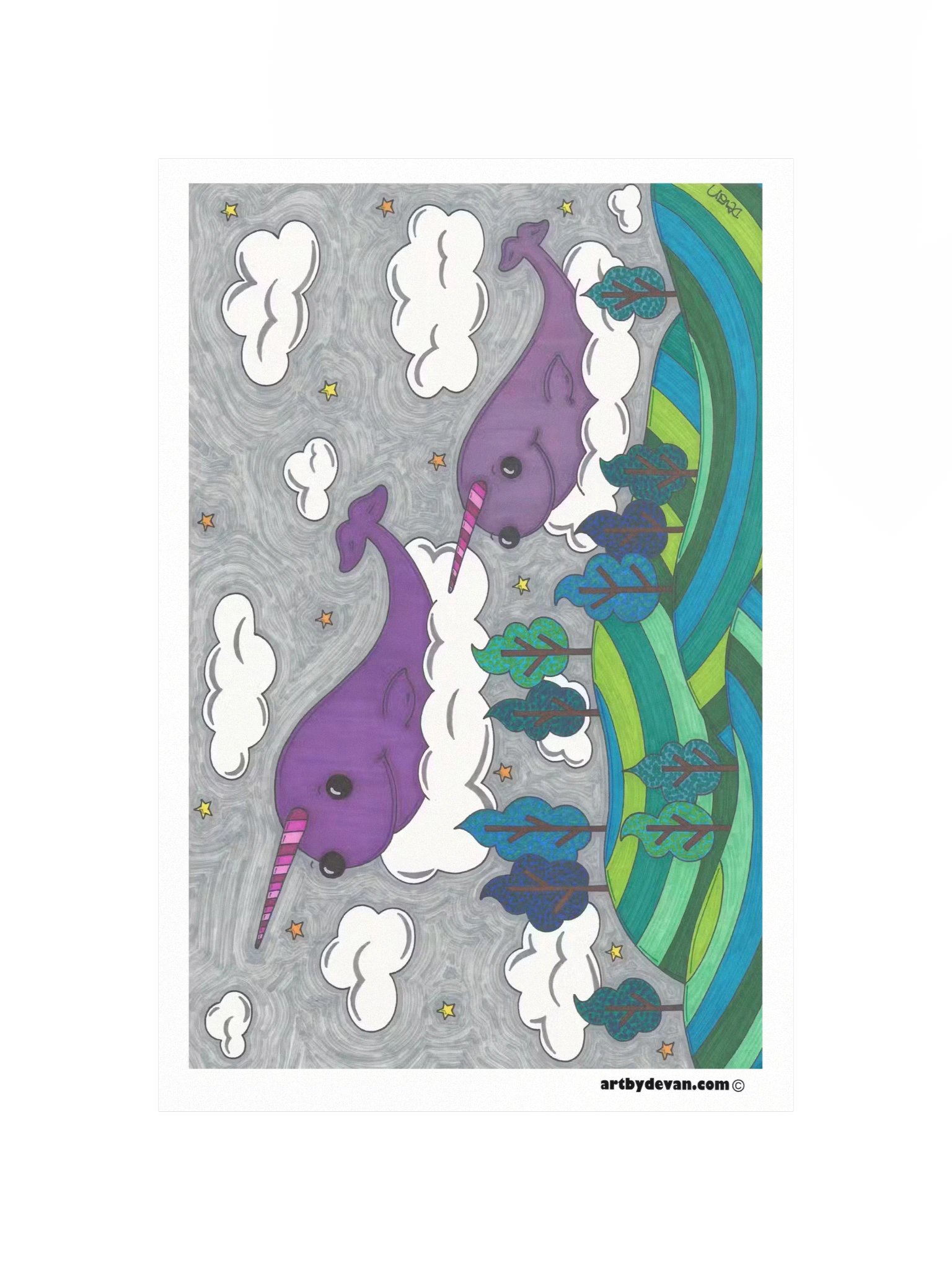 Art Print: Narwhals in the Sky product image (4)