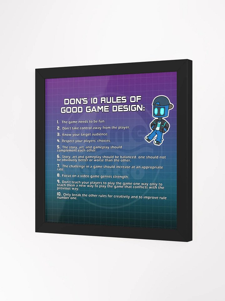 Don's 10 Rules of Good Game Design Framed Poster product image (2)