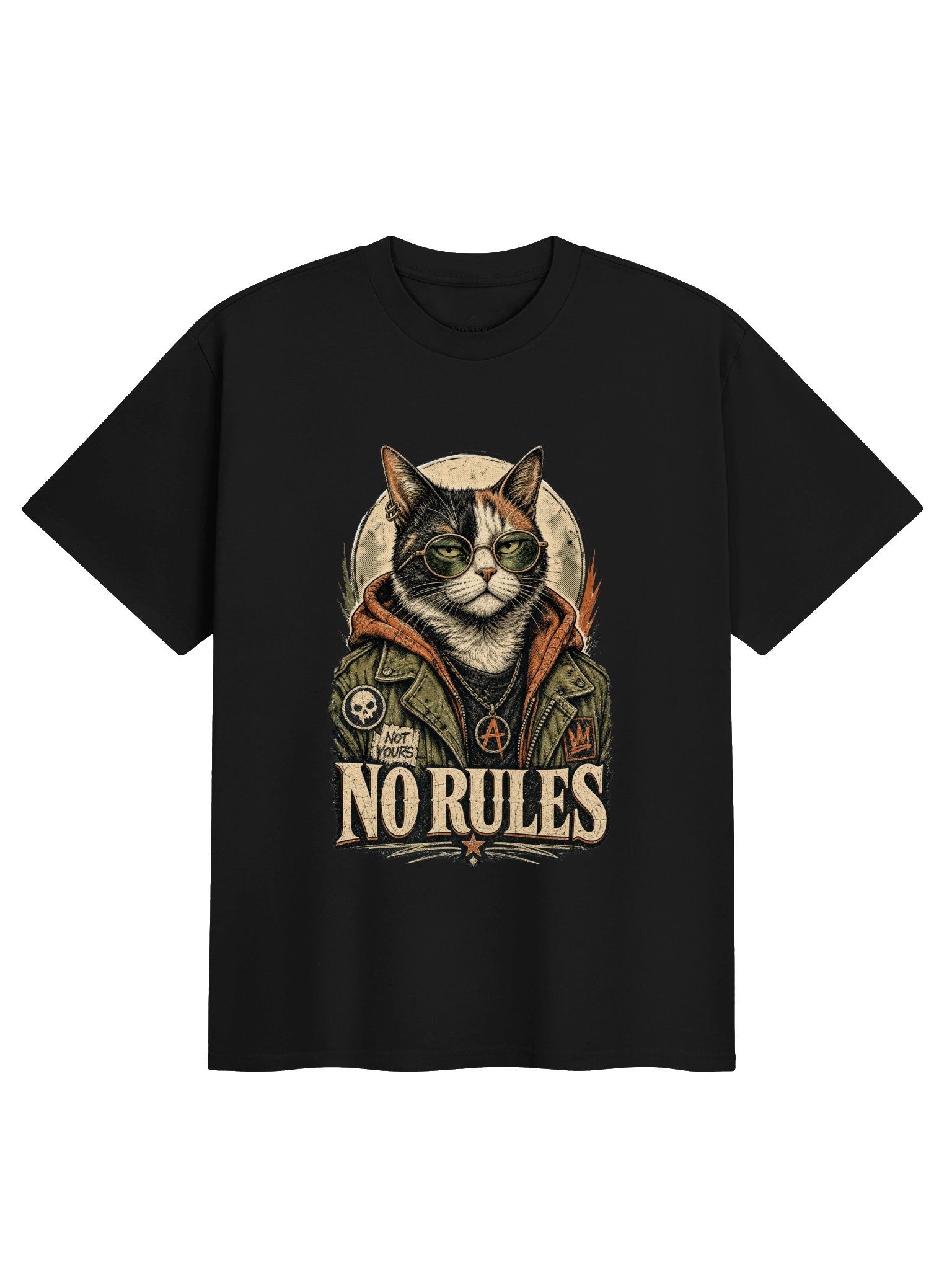 No Rules Retro Cat Tee product image (1)