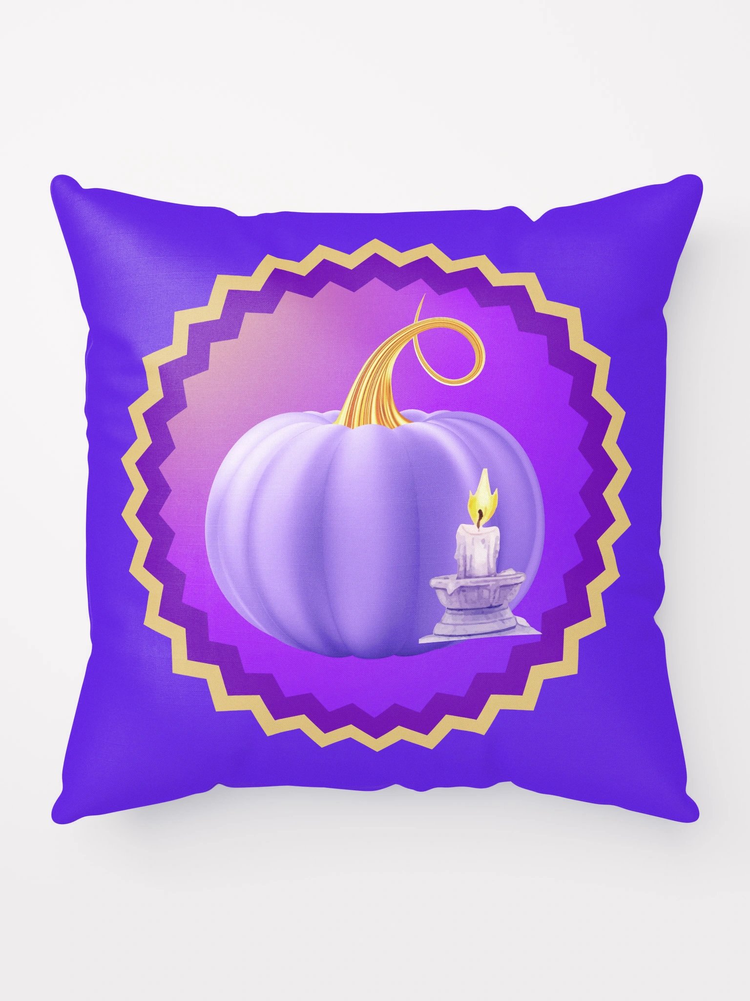 Whimsical Purple Pumpkin in Candlelight All-Over Print Pillow product image (4)