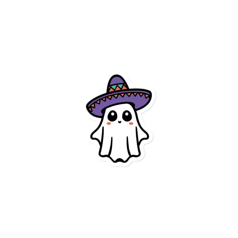 White Sombrero Ghost Magnet product image (1)