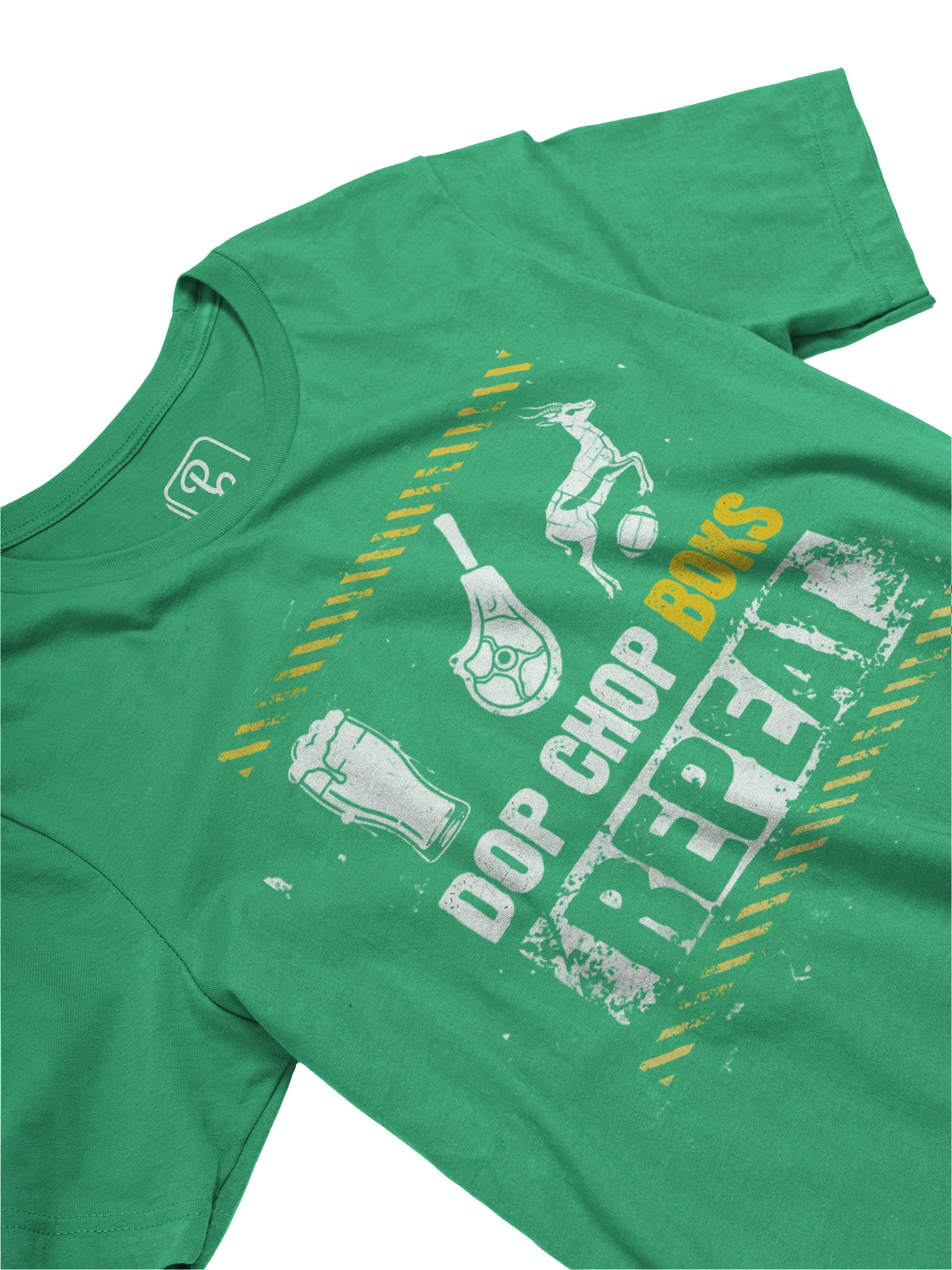 Plain Gedagtes | “DOP, CHOP, BOKS, REPEAT” Springbok Fan T-Shirt | Saffa Expat Gift & Afrikaans Slang Apparel product image (3)