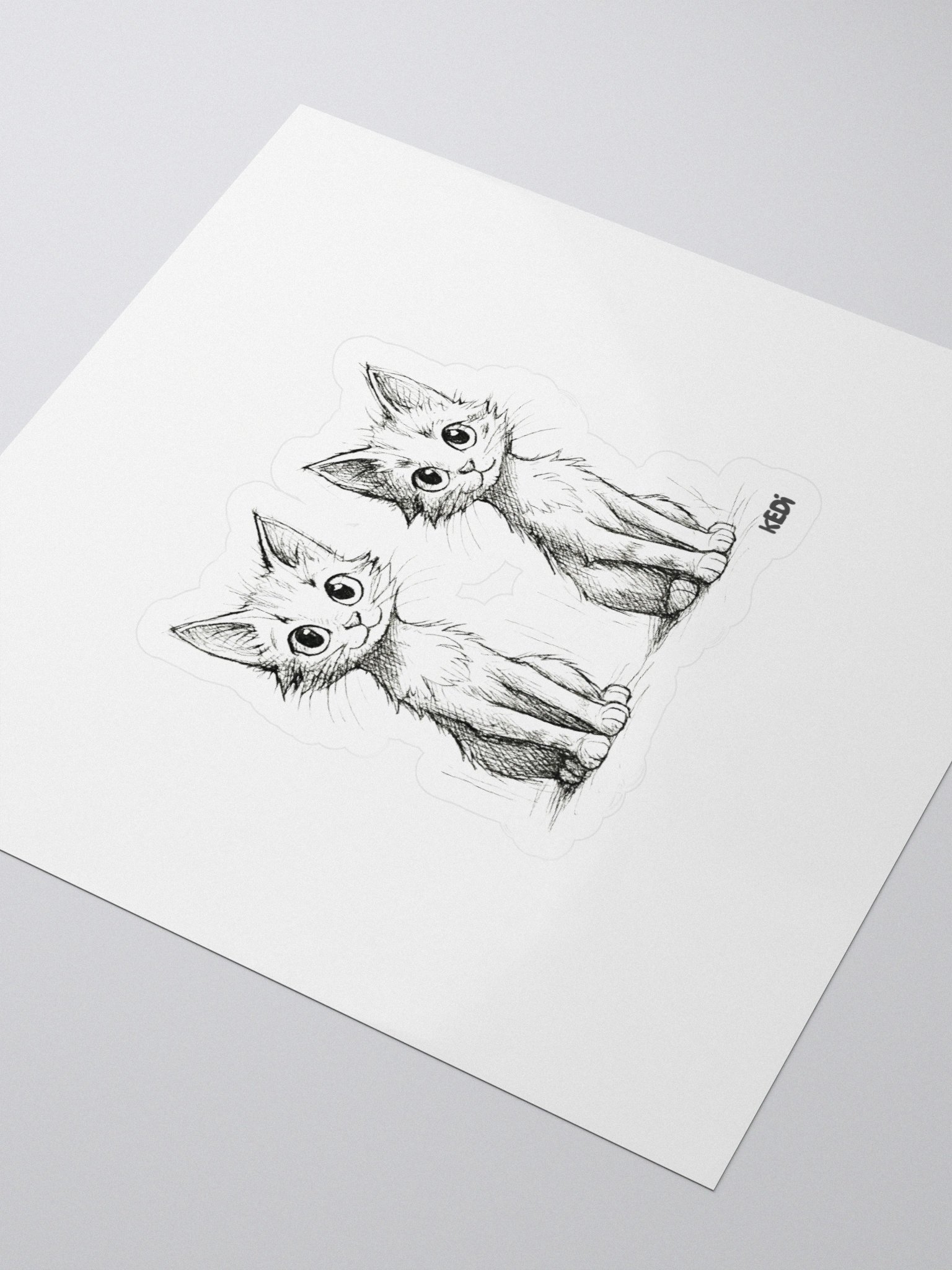 Whimsical Cat Duo Sticker Set product image (3)