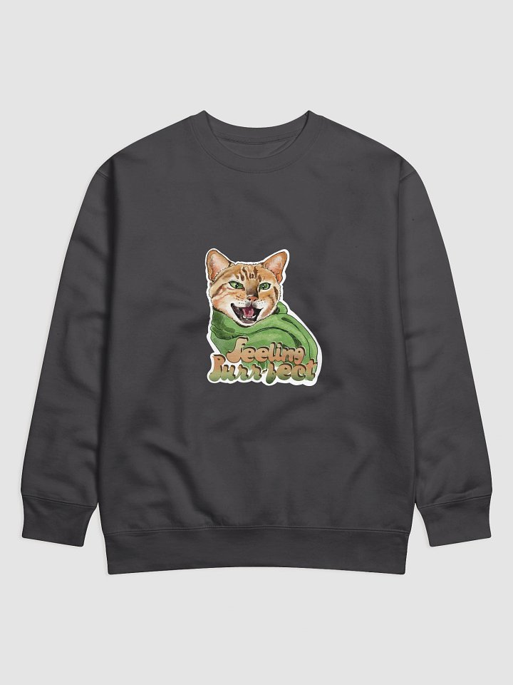 Feeling Purr-fect Cat with a scarf Sweatshirt All colors - Large Print product image (1)