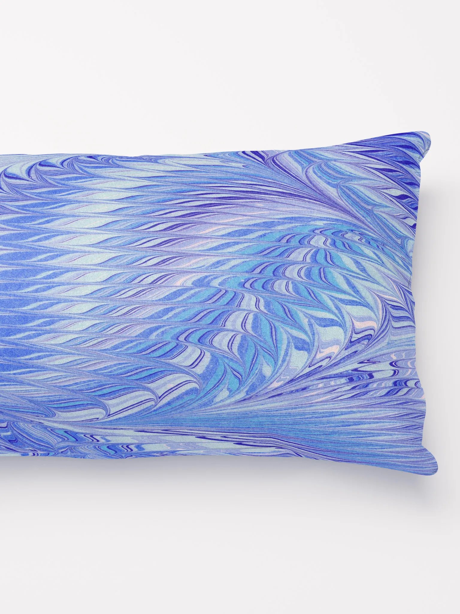 Blue Feathered Marbling Pillow product image (3)