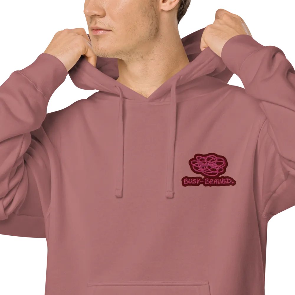 BUSY-BRAINED (l. rose bubble design) embroidered pigment hoodie product image (8)