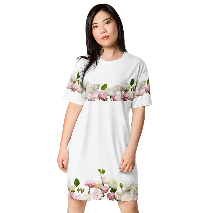 Pink Floral Border T-Shirt Dress product image (1)