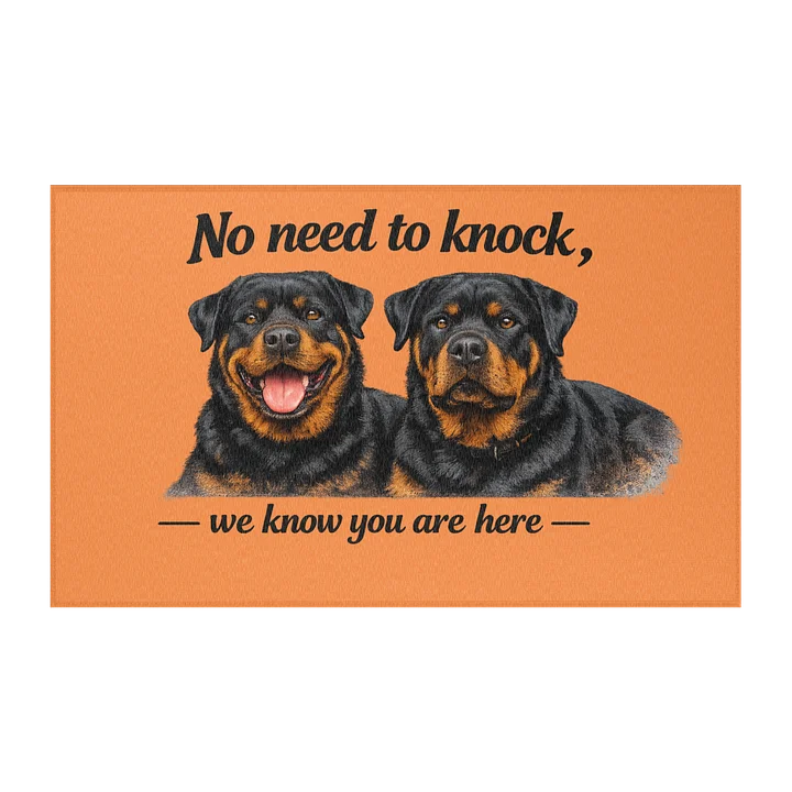 Rottweiler - No need to knock, we know you are here - Welcome Mat product image (2)