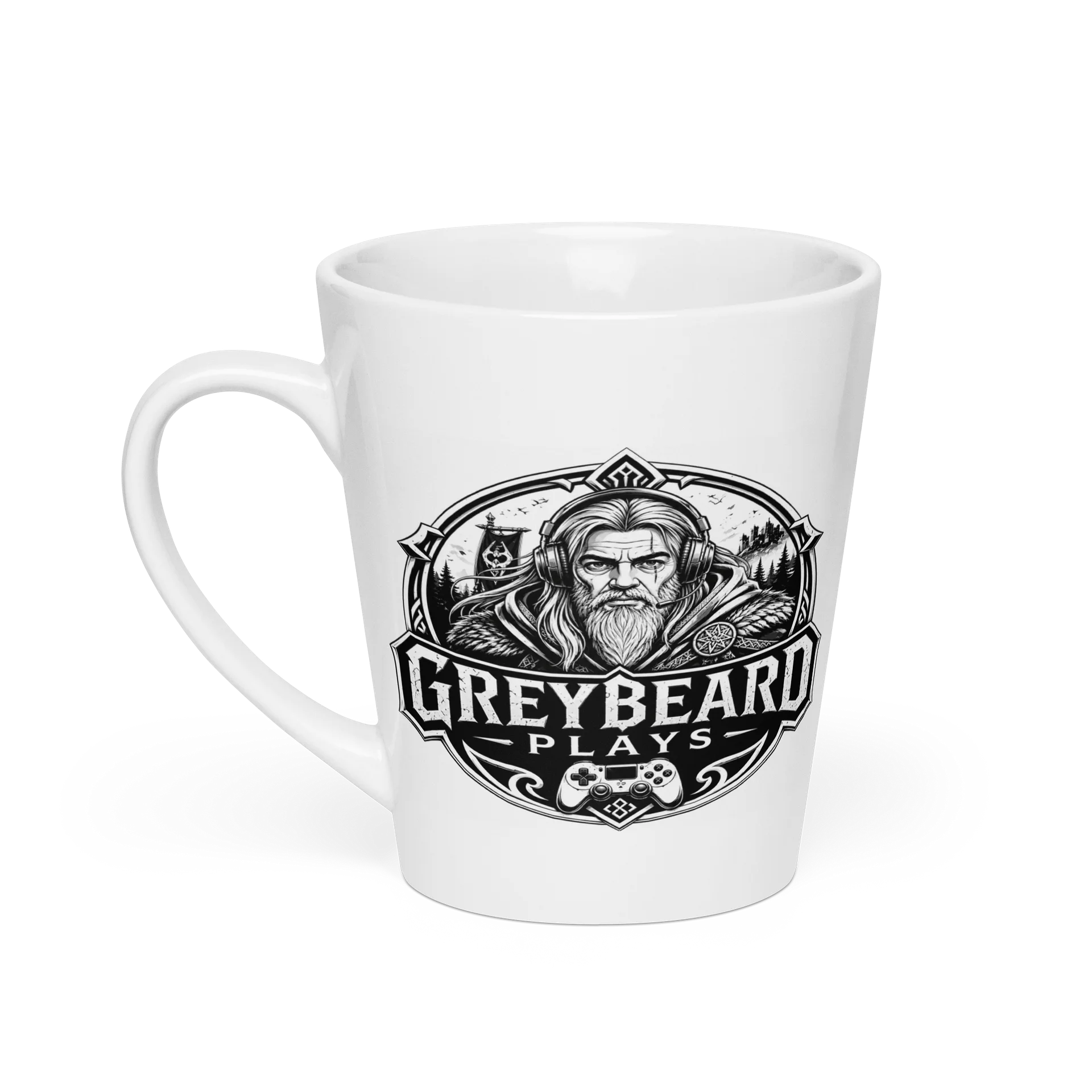 Greybeard Plays Viking Gamer Latte Mug product image (1)