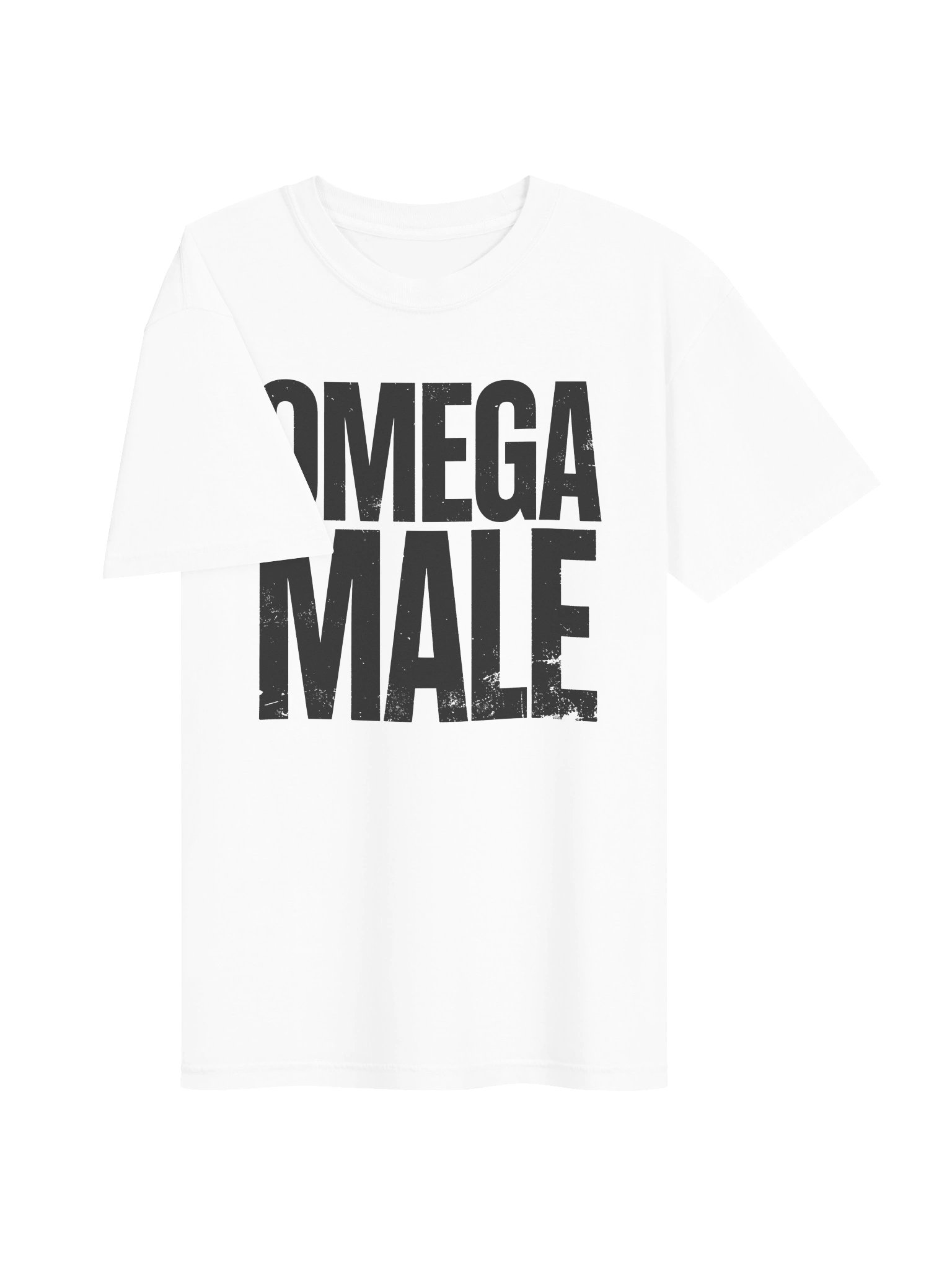 OMEGA MALE in Black Grungy Letters T-Shirt product image (4)