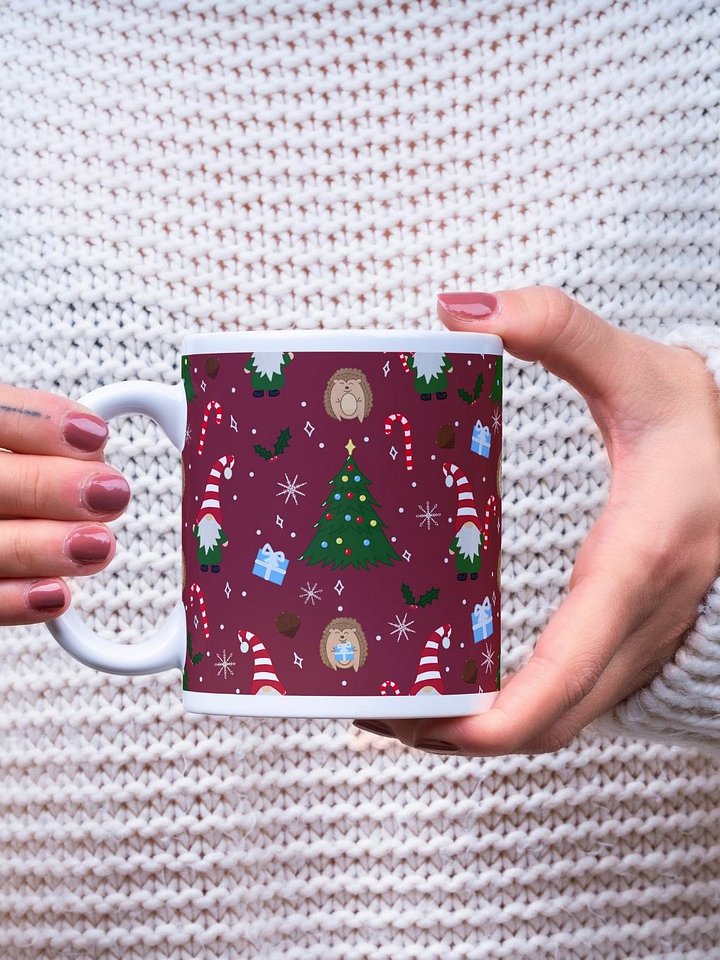 Christmas with my Gnomies Mug in Red product image (1)