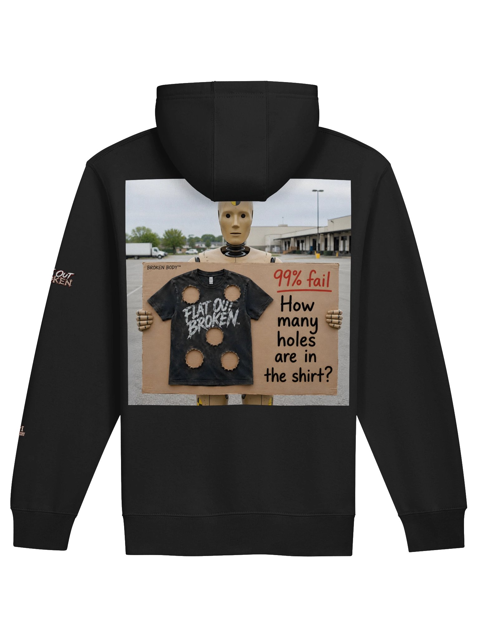FLAT OUT BROKEN™ — HOW MANY HOLES? — FULL ZIP HOODIE product image (1)