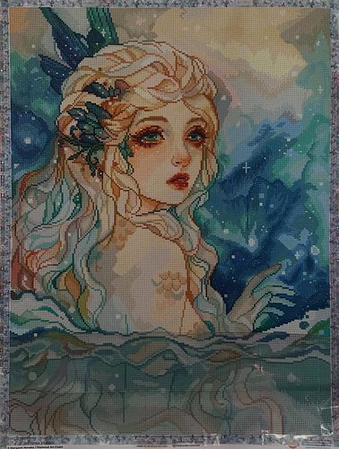 “Ocean Eyes” DPAL 2026 progress - just one final row left!  #dac #diamondpainting #diamondartclub #diamondartclubaddict #sare...