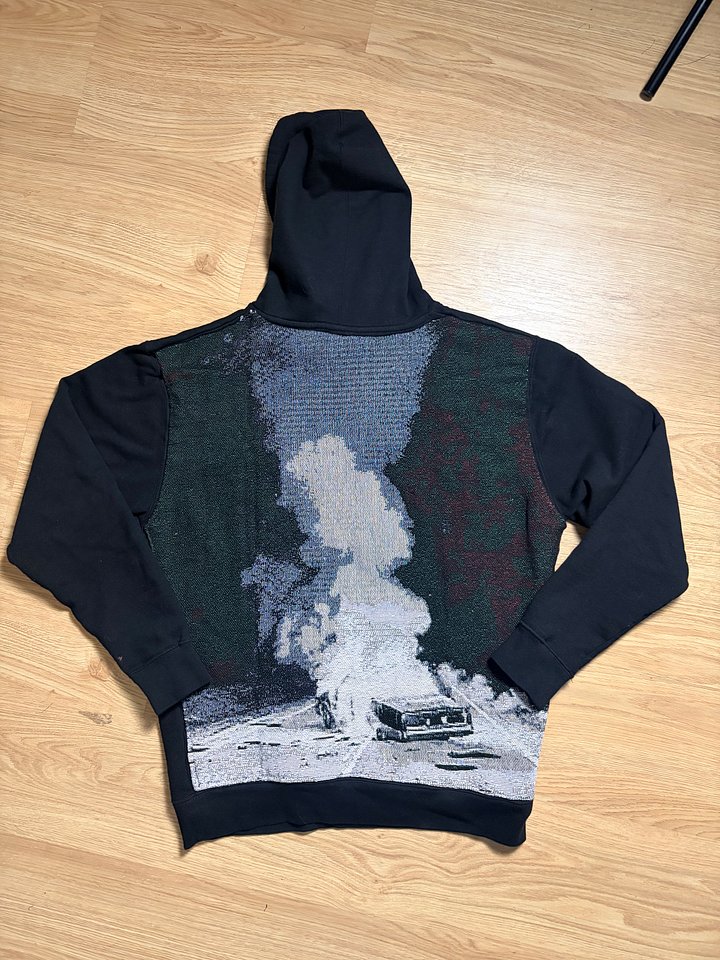 Unisex Tapestry burning car sweatshirt product image (2)